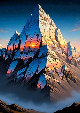 Crystal Mountain Sunset Landscape