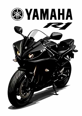 Yamaha R1 Motorcycle Illustration