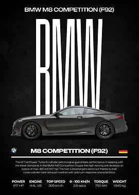BMW M8 Competition (F92) Poster
