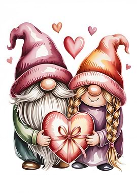 Valentine's Day Gnomes with Heart