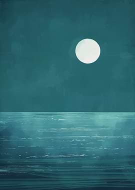 Moonlit Ocean Painting