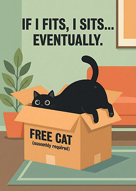 Cat in a box funny poster