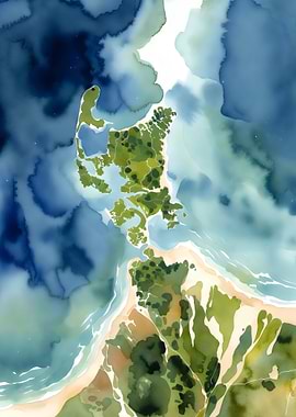 Aerial View of Coastal Landscape