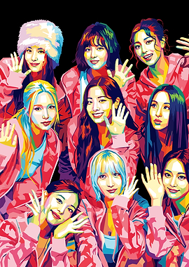 TWICE Group Portrait Pop Art