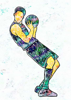 Basketball Player Abstract Art