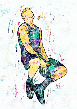 Basketball Player Colorful Abstract Art