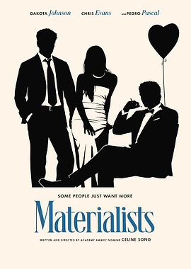 Materialists movie poster with silhouettes