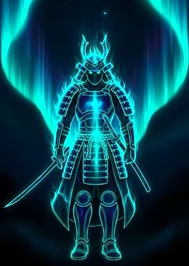 Glowing Samurai Warrior
