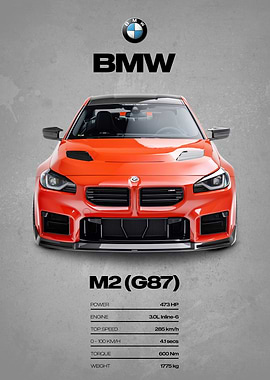 BMW M2 (G87) Orange Car