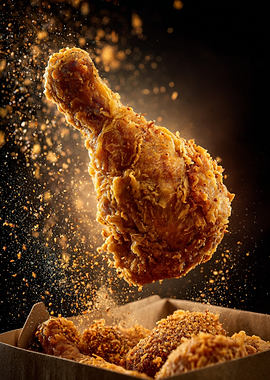 Crispy Fried Chicken Drumstick Still Life