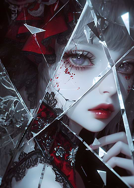 Shattered Reflection: Gothic Lolita Portrait