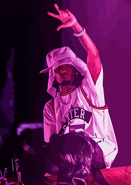 Playboi Carti Portrait in Purple Hues