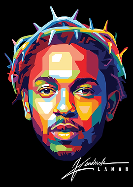 Kendrick Lamar Colorful Portrait