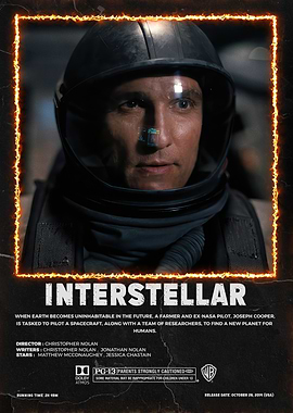 Interstellar movie poster with Matthew McConaughey