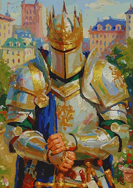 Knight in Shining Armor Painting