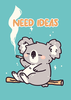 Cartoon Koala Needing Ideas
