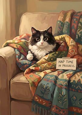 Cat Nap Time in Progress Thumbs Up