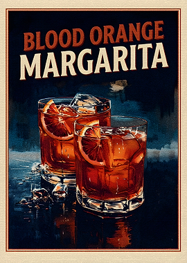 Blood Orange Margarita Cocktail Retro