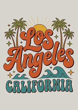 Los Angeles California Retro Graphic