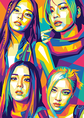 Colorful Portrait of black pink