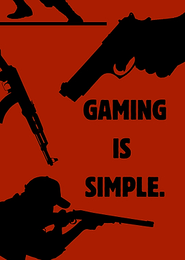 Gaming is Simple - Silhouette Art
