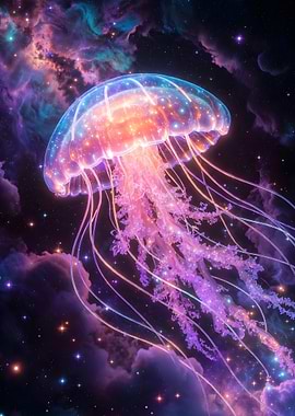 Cosmic Jellyfish in Nebula