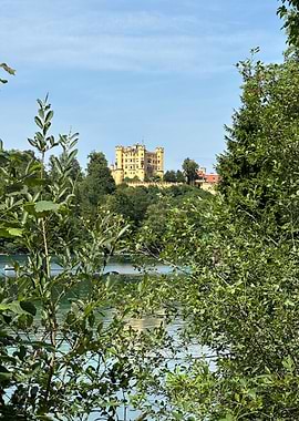 Hohenschwangau Castle view from lake
