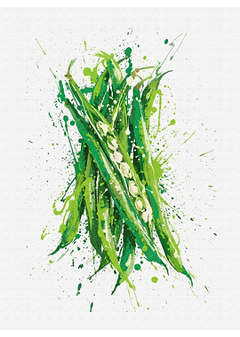 Green Beans Watercolor Painting