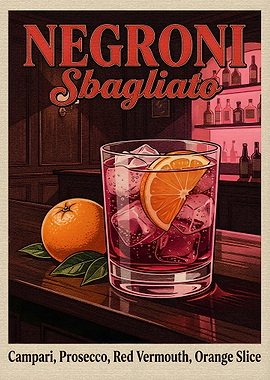 Negroni Sbagliato Cocktail Retro