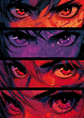 Four Pairs of Intense Anime Eyes