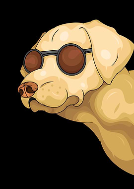 Labrador Dog with Sunglasses