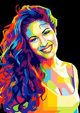 Colorful Portrait of Selena Quintanilla