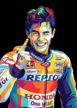 Marc Marquez Pop Art Portrait