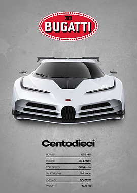 Bugatti Centodieci White Car Specs