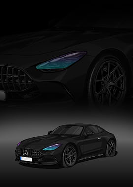 Black Mercedes-AMG GT Illustration