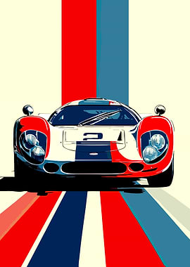 Vintage Race Car Pop Art
