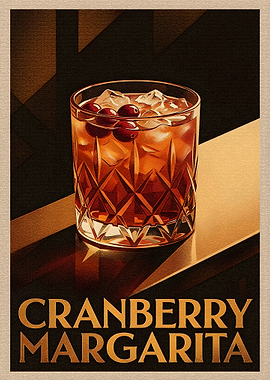 Cranberry Margarita Cocktail Art Deco Style
