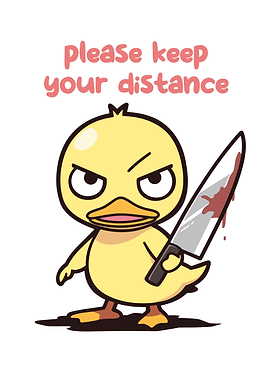 Angry Duck with Bloody Knife