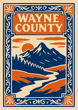 Wayne County Landscape Illustration