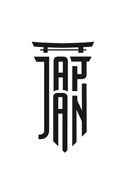 Japan Typography with Torii Gate