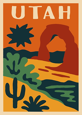 Utah Landscape Illustration