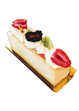 Delicious Cheesecake Slice with Fresh Berries