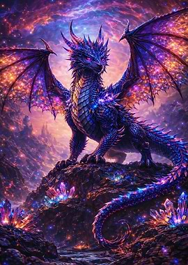 Cosmic Crystal Dragon
