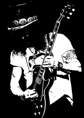 Slash Guitar Black and White