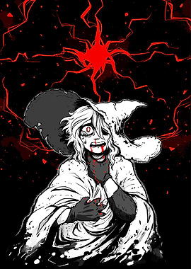 Distressed Figure in Black and White