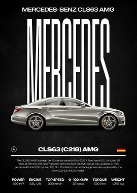 Mercedes-Benz CLS63 AMG Car Poster