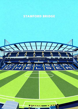 Stamford Bridge Football Stadium Illustration