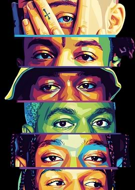 Pop Art Faces Stacked