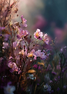 Delicate Pink Flowers in Soft Light