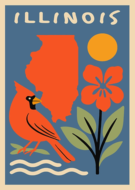 Illinois State Symbol Art Print
